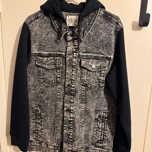 Dravus Black Denim Jacket with Hoodie